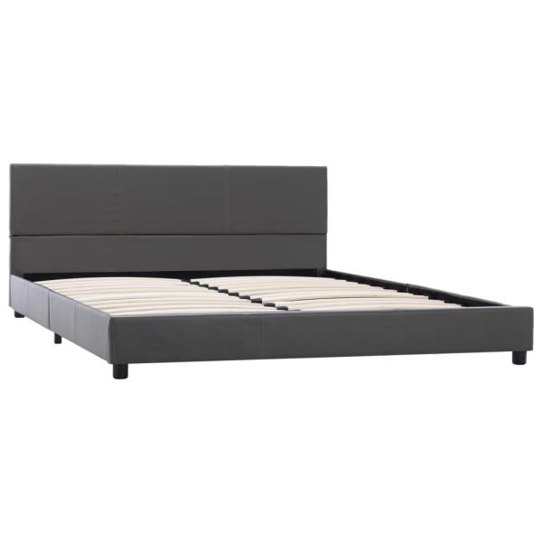 Bettgestell Grau Kunstleder 160x200 cm