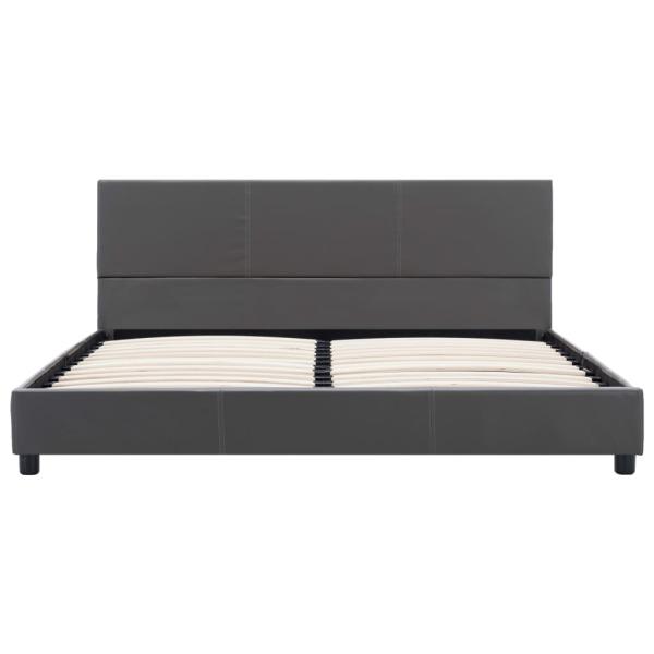 Bettgestell Grau Kunstleder 160x200 cm