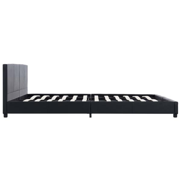 Bettgestell Schwarz Kunstleder 180x200 cm