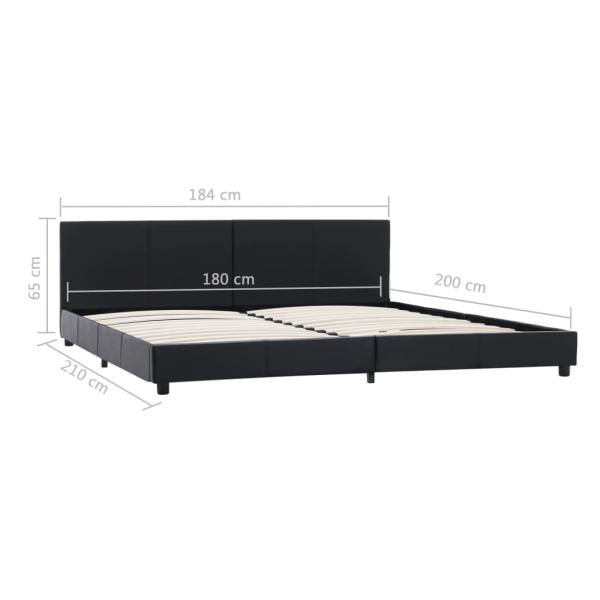 Bettgestell Schwarz Kunstleder 180x200 cm