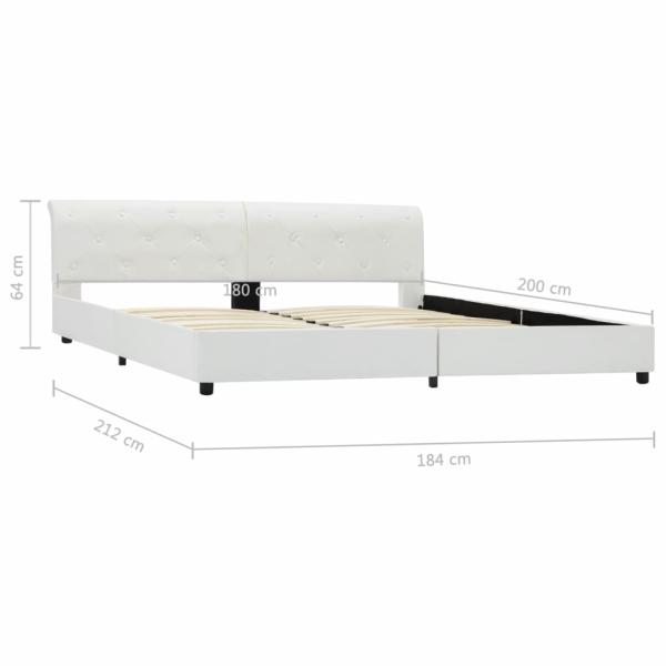 Bettgestell Weiß Kunstleder 180×200 cm