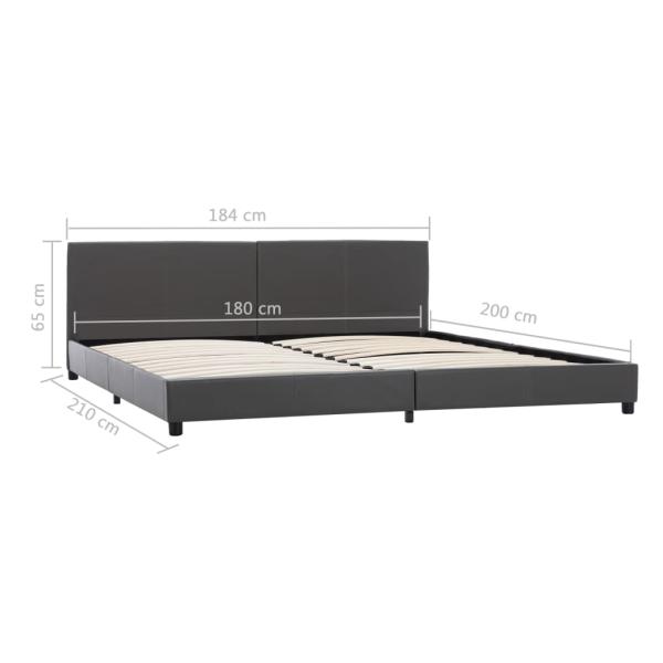 Bettgestell Grau Kunstleder 180x200 cm