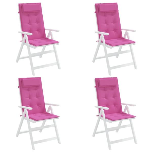 Hochlehner-Auflagen 4 Stk. Rosa Oxford-Gewebe