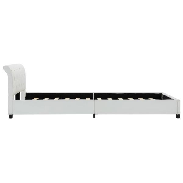 Bettgestell Weiß Kunstleder 120 x 200 cm