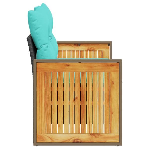 ARDEBO.de - Gartensofa mit Kissen 2-Sitzer Schwarz Poly Rattan