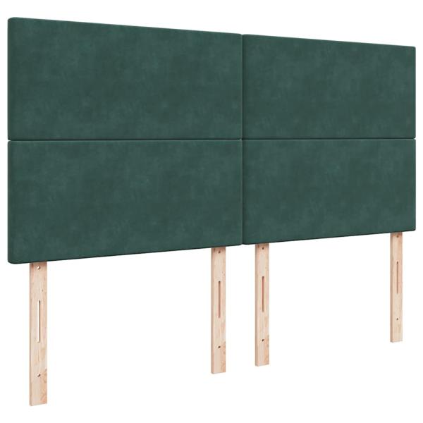 Ottoman-Bett mit Matratzen Dunkelgrün 160x200 cm Samt