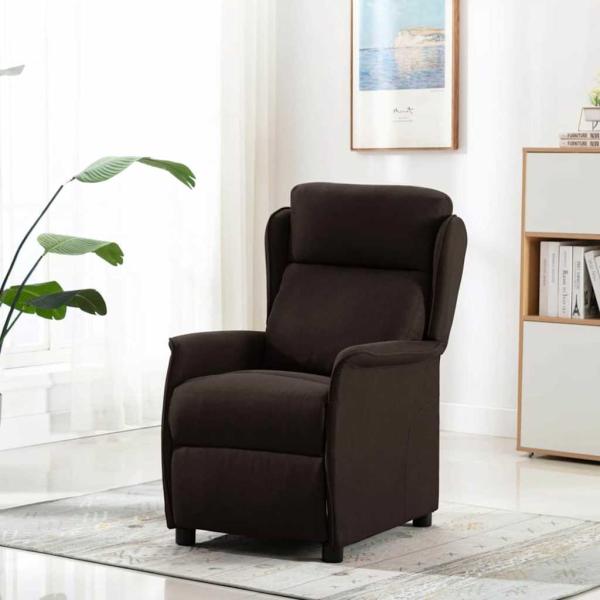 Massagesessel Dunkelbraun Stoff