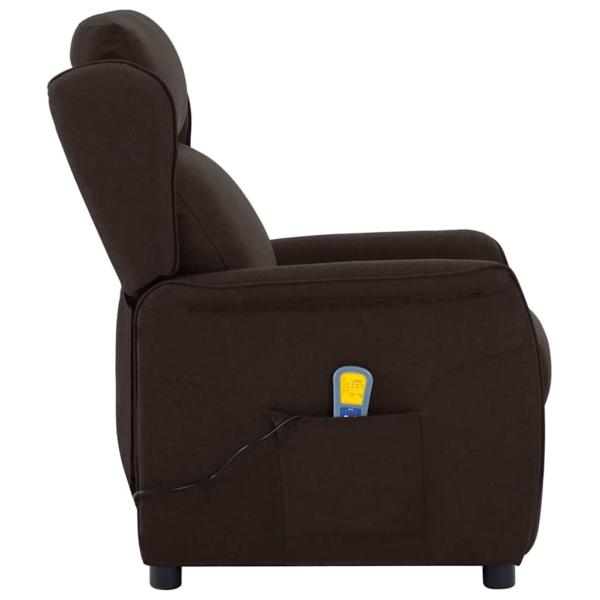 Massagesessel Dunkelbraun Stoff
