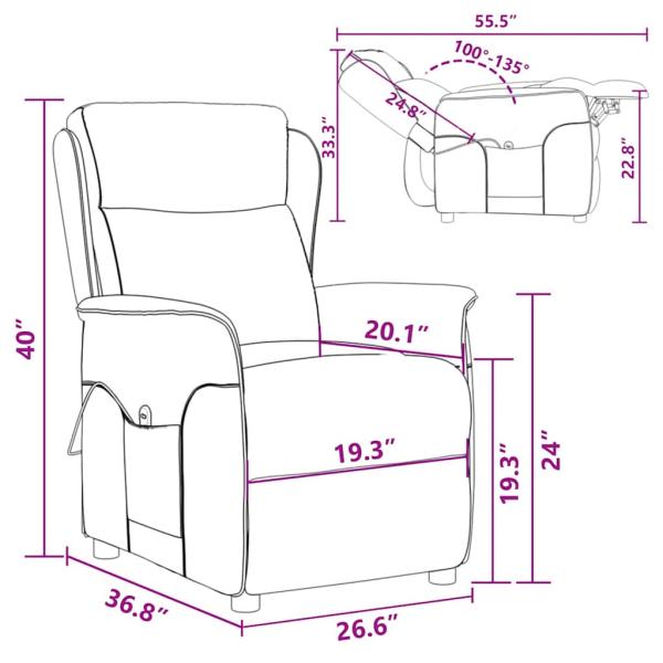 Massagesessel Dunkelbraun Stoff