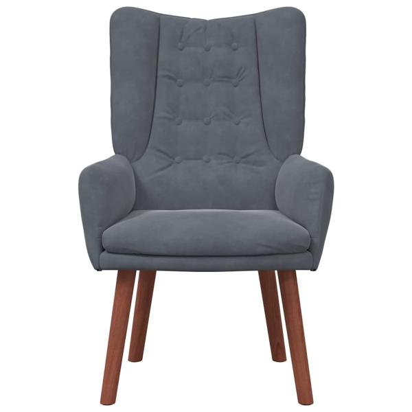 Entspannungsstuhl Dunkelgrau Samt