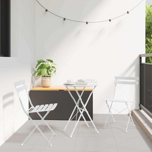ARDEBO.de - Klappgartenstühle 2er Set Weiß Stahl