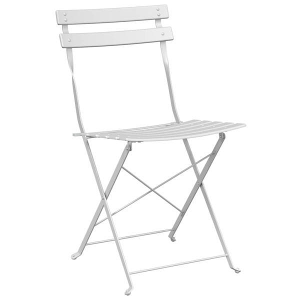Klappgartenstühle 2er Set Weiß Stahl