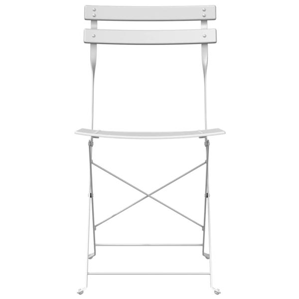 Klappgartenstühle 2er Set Weiß Stahl