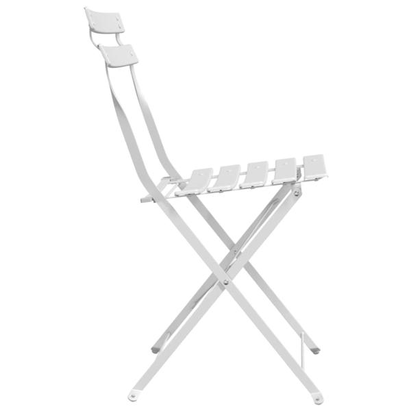Klappgartenstühle 2er Set Weiß Stahl