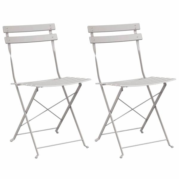 Faltbare Gartenstühle 2er Set Beige Stahl