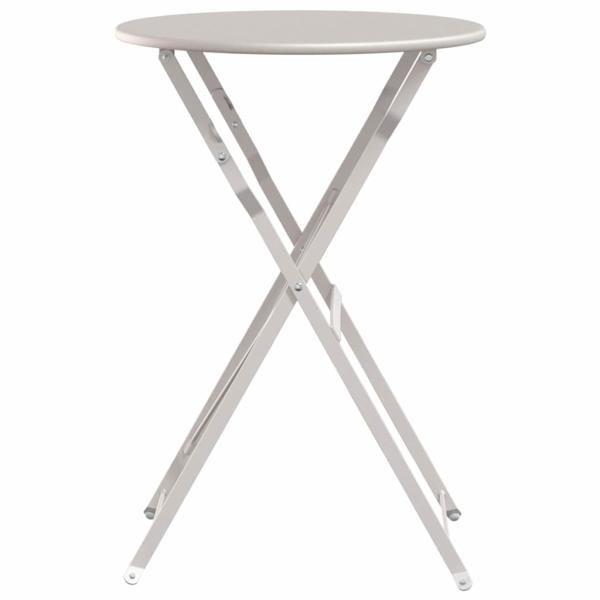 Klapp-Bistrotisch Beige Ø50x71 cm Pulverbeschichteter Stahl