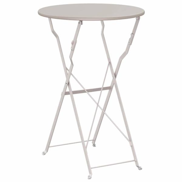 Klapp-Bistrotisch Beige Ø50x71 cm Pulverbeschichteter Stahl