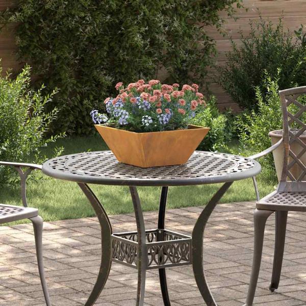 ARDEBO.de - Metallpflanzer Wetterfester Stahl 35 x 35 x 15 cm Langlebig