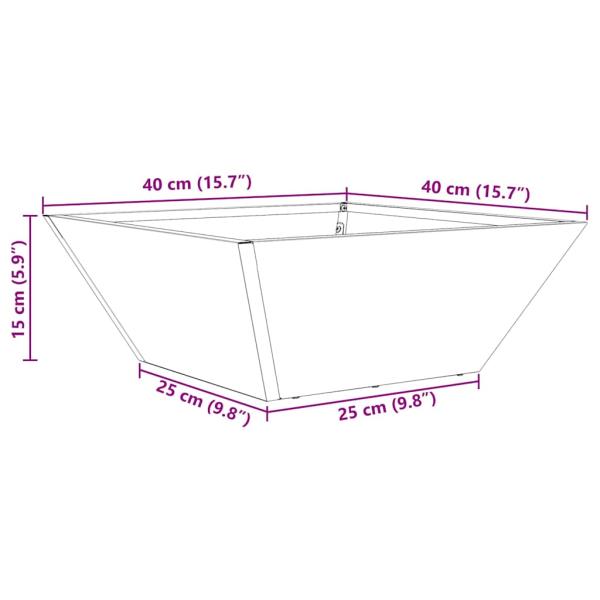 Metallpflanzkübel Cooler Weißton Metall 40 x 40 x 15 cm