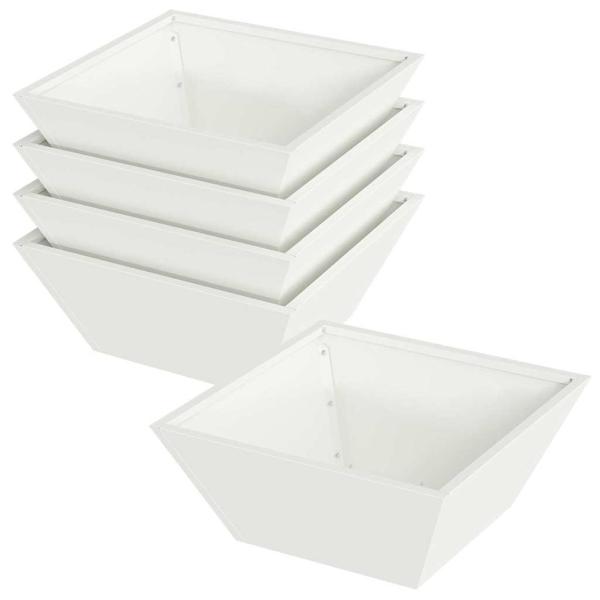 Plastikpflanzerset Weiß Kunststoff 40 x 40 x 15 cm Stapelbar