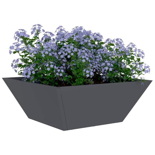 Plastik Pflanzgefäß Set Anthrazit Kunststoff 40 x 40 x 15 cm