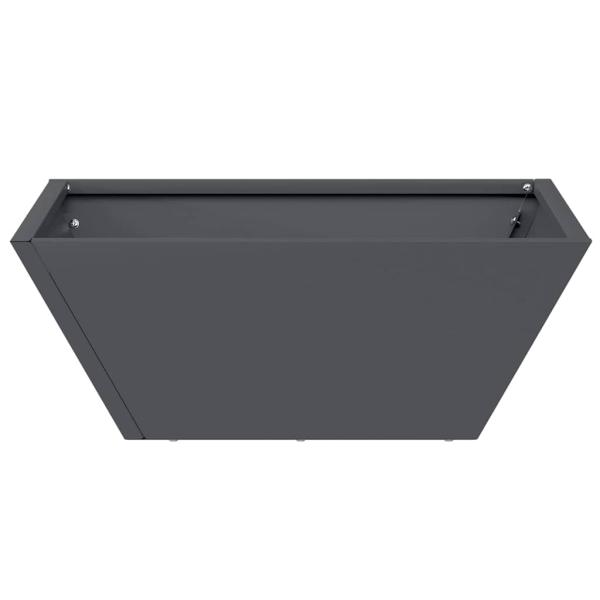 Plastik Pflanzgefäß Set Anthrazit Kunststoff 40 x 40 x 15 cm