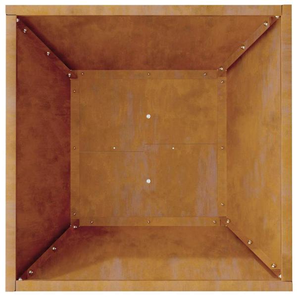 Metallpflanzkübel Wetterstahl 40 x 40 x 15 cm Dekorative Intarsien
