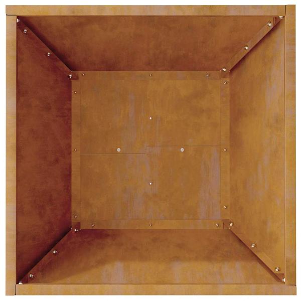 Metallpflanzer Wetterstahl 40 x 40 x 15 cm Dekorative Einlagen