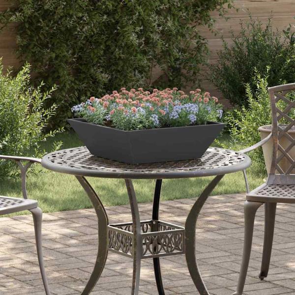 ARDEBO.de - Metallpflanzer Schwarz Metall 50 x 50 x 15 cm Dekorative Akzente