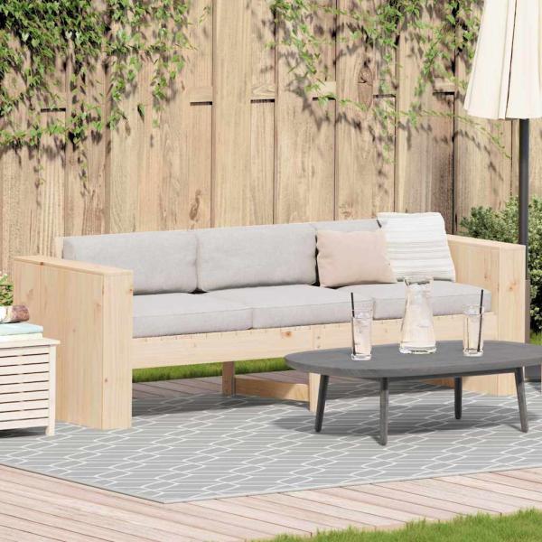 ARDEBO.de - Garten Sofa 3-Sitzer Natur Massivholz Kiefer Mittel Langlebig
