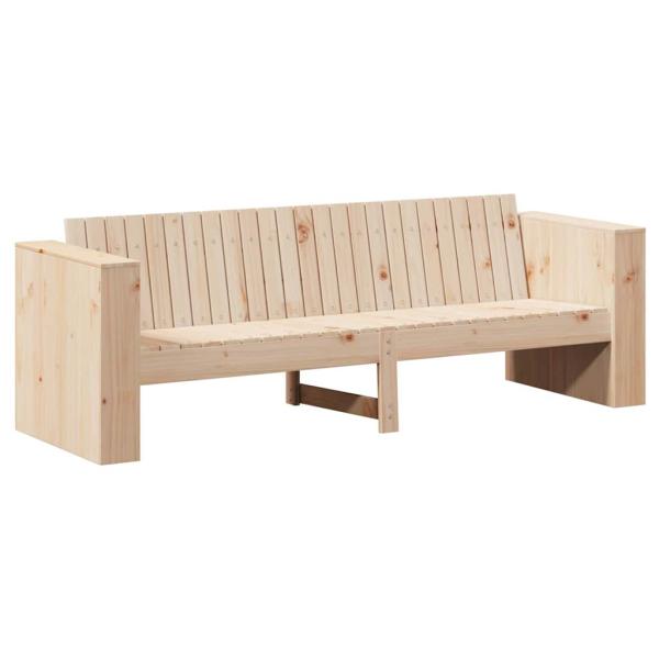 Garten Sofa 3-Sitzer Natur Massivholz Kiefer Mittel Langlebig