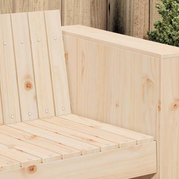 Garten Sofa 3-Sitzer Natur Massivholz Kiefer Mittel Langlebig