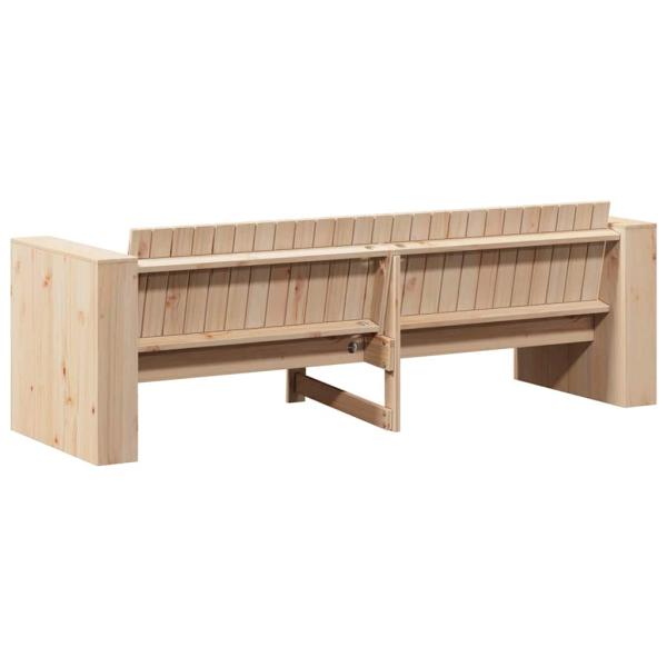 Garten Sofa 3-Sitzer Natur Massivholz Kiefer Mittel Langlebig