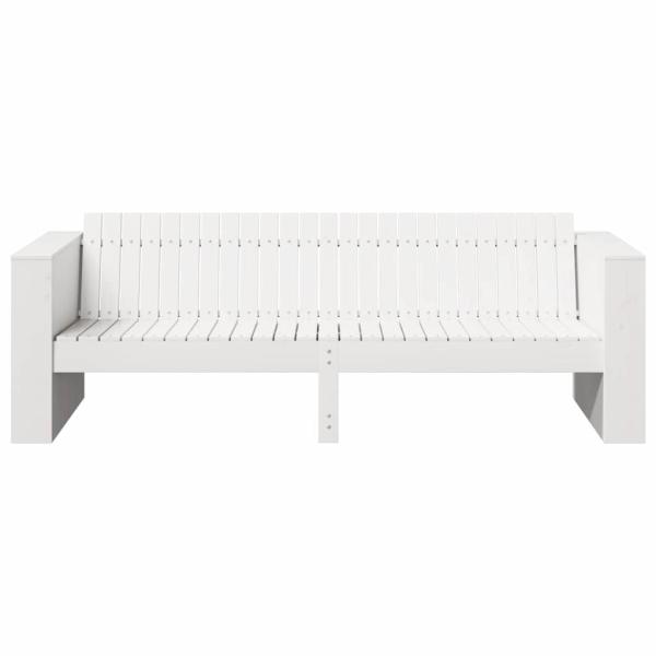 Garten-Sofa 3-Sitzer Weiß Holz Mittel Langlebig Outdoor-Sofa