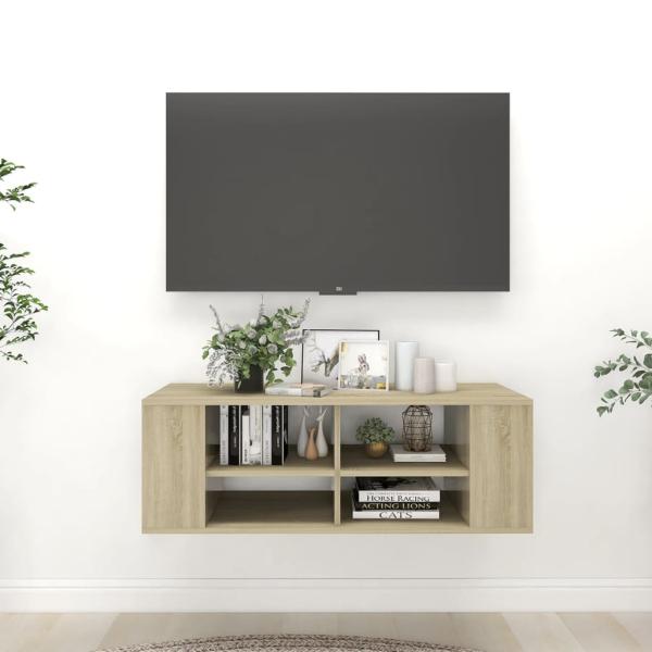 ARDEBO.de - TV-Wandschrank Sonoma-Eiche 102x35x35 cm Holzwerkstoff