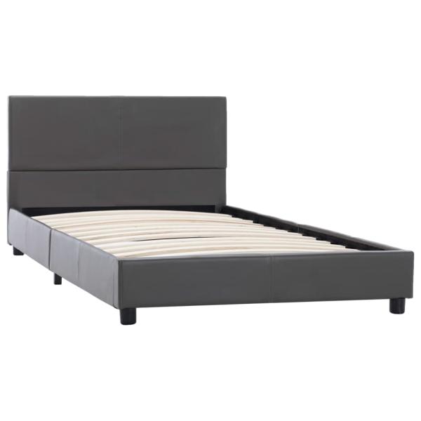 Bettgestell Grau Kunstleder 90x200 cm