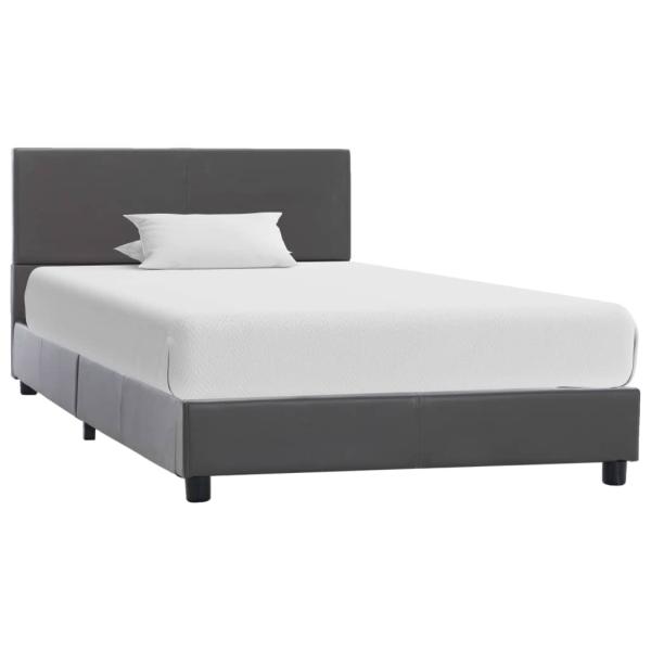 Bettgestell Grau Kunstleder 90x200 cm