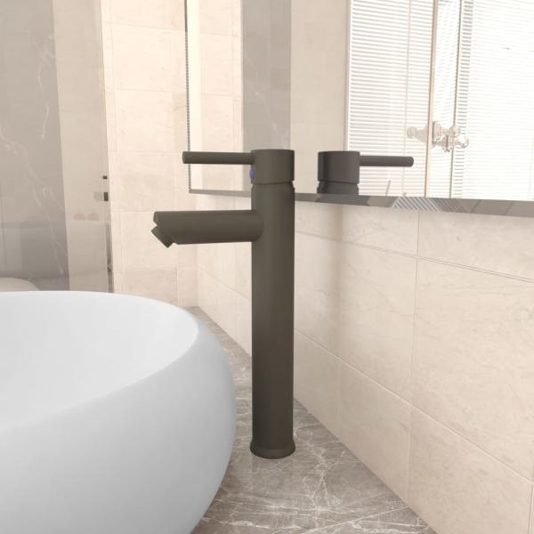 ARDEBO.de - Badezimmer Mischbatterie Grau 12x30 cm