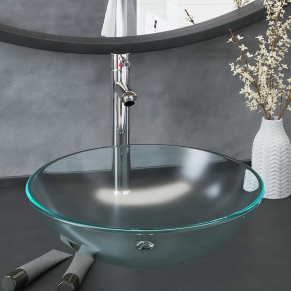 ARDEBO.de - Badezimmer Waschbecken Wasserhahn Ablaufgarnitur aus mattiertem