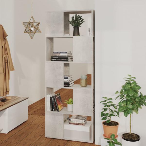 ARDEBO.de - Bücherregal Raumteiler Betongrau 60x24x155 cm
