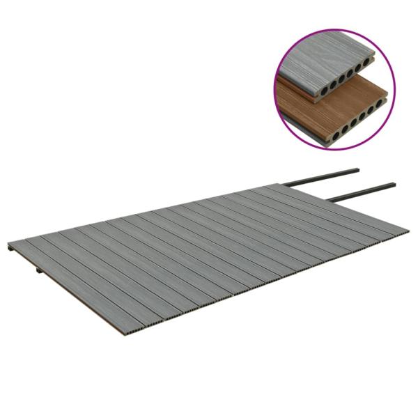 WPC Terrassendielen mit Zubehör Braun und Grau 36 m² 2,2 m