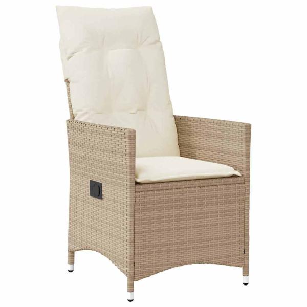 5-teiliges Garten-Dining-Set mit Kissen Beige Poly-Rattan