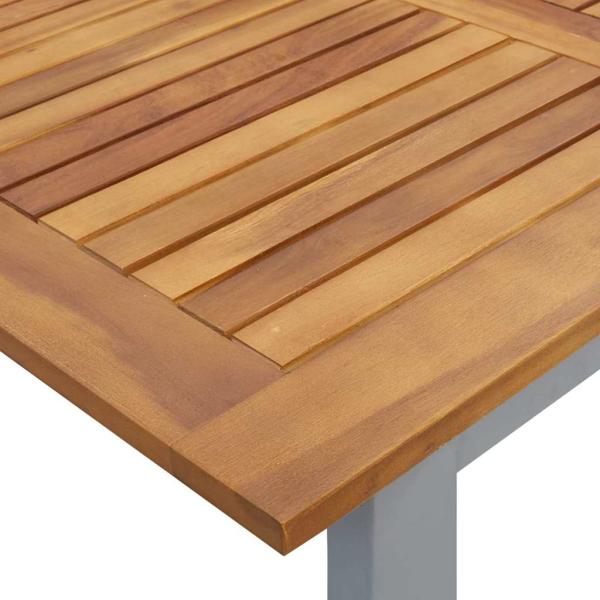 5-teilige Essgruppe Garten aus massivem Akazienholz und Metall
