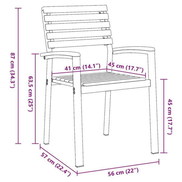 7-teiliges Gartenset aus massivem Akazienholz und Metall