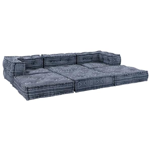 Puff-Schlafsofa 3-Sitzer Modular Indigo Stoff