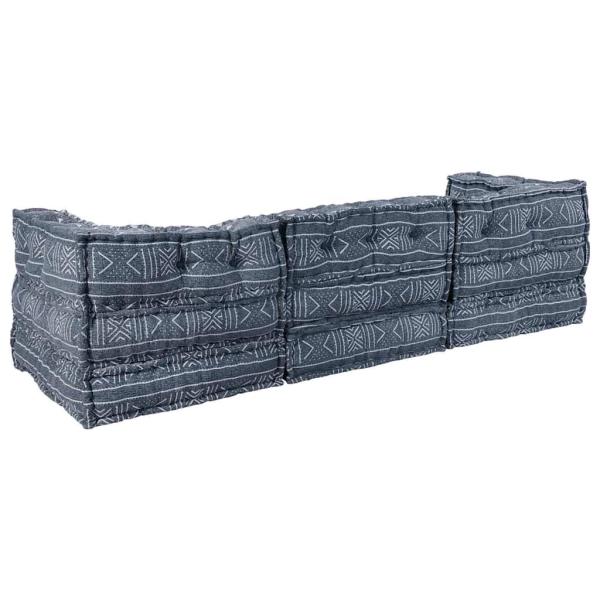 Puff-Schlafsofa 3-Sitzer Modular Indigo Stoff