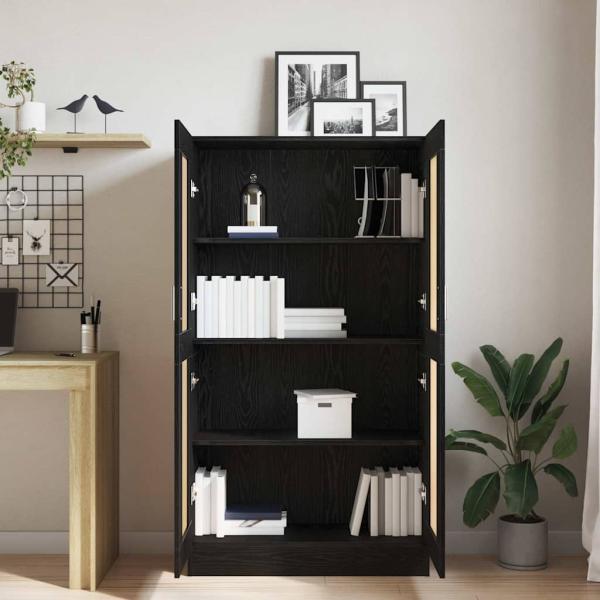 Bücherregale 2er Set Schwarz Eiche 165x30,5x150 cm Holzwerkstoff