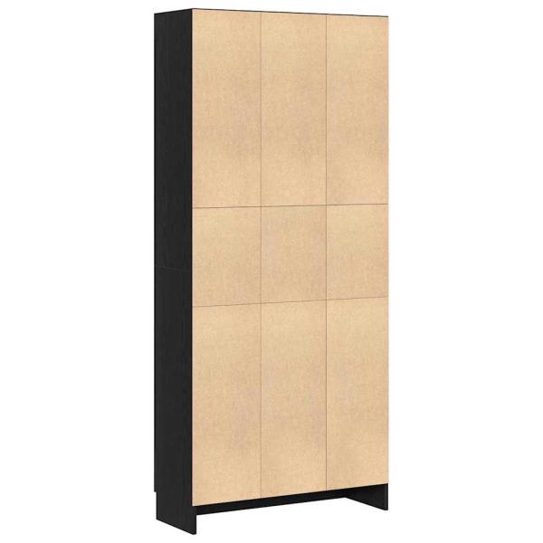 Bücherregale 2er Set Schwarz Eiche 82,5x30,5x185 cm Holzwerkstoff