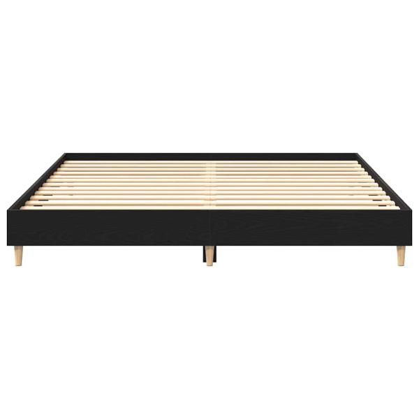 Bettrahmen Schwarz Eichen-Optik 203 x 203 x 25 cm Holzwerkstoff