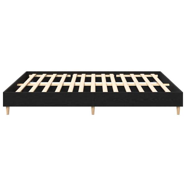 Bettrahmen Schwarz Eichen-Optik 203 x 203 x 25 cm Holzwerkstoff